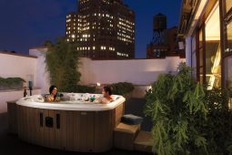 Urban roof top terrace at night (Part of series)